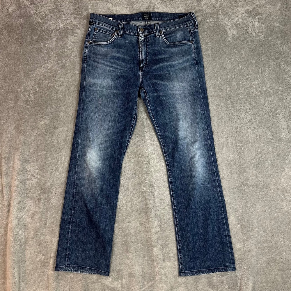 Citizens of Humanity Sid Regular Straight Jeans Mens 34 Dark Wash Patina